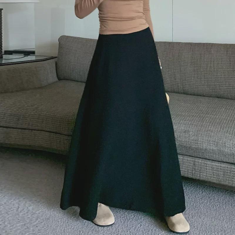 2024 Autumn & Winter Maternity Knitted High-Waist A-Line Skirt