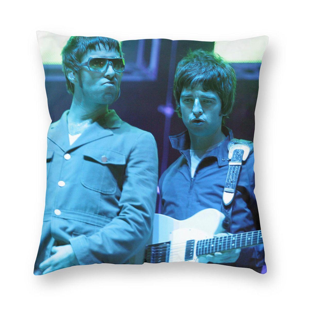 O-Oasis Rock Band Pillowcase Soft Fabric Cushion Cover Gift Pillow Case Cover Home Square 45*45cm 12x12Inch