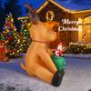 8.2FT LED Light Xmas Inflatable Reindeer Santa Claus Toys Yard Party Decoration Home Ornaments Supplies Christmas Holiday Gifts