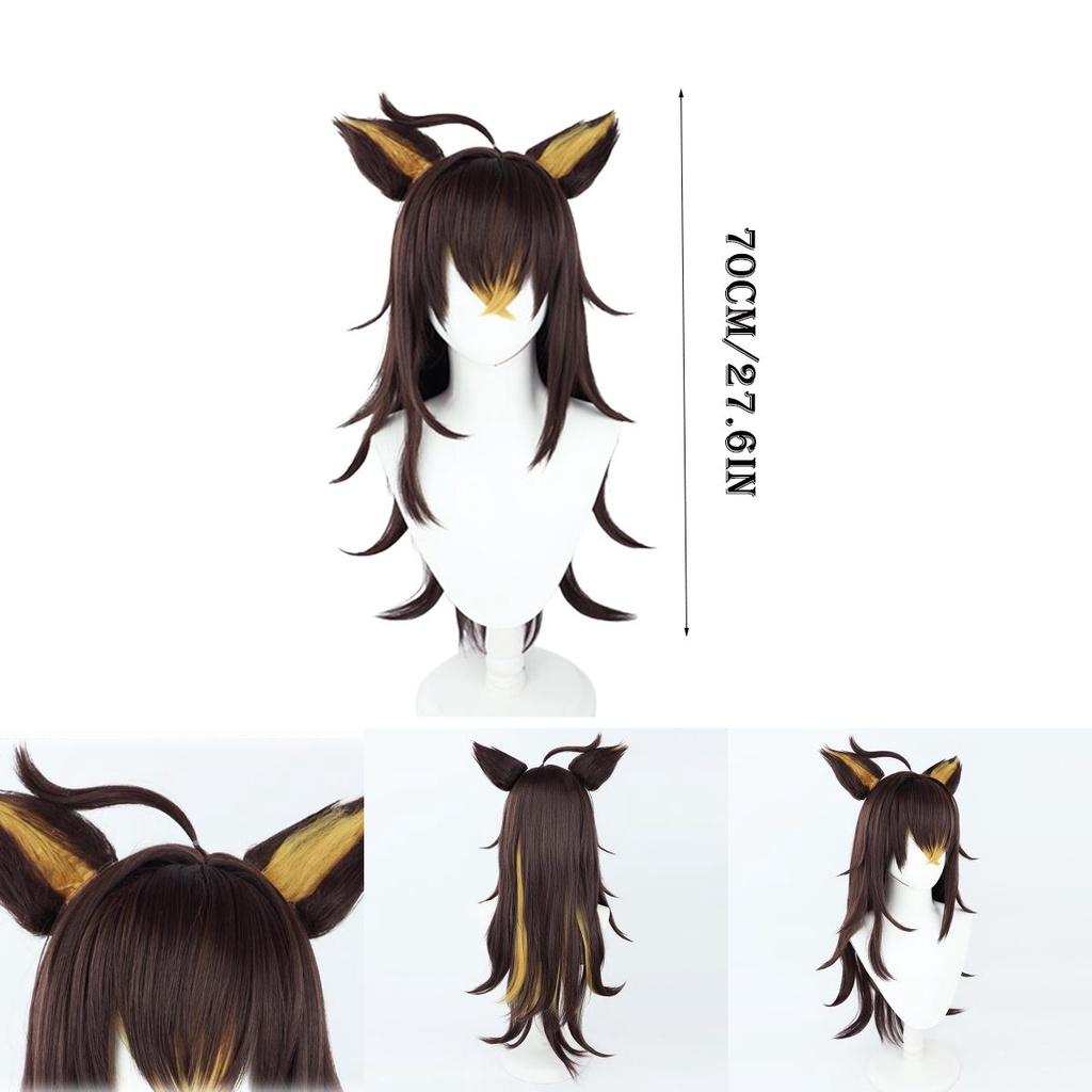 Genshin Impact Dehya Heat-resistant Synthetic Silk Fiber Adult Wig