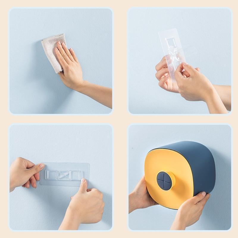 Nordisk Självhäftande Toalettpappershållare Väggmonterad Vattentät Förvaringsbox för Servetter Badrum Ansiktshandduk
