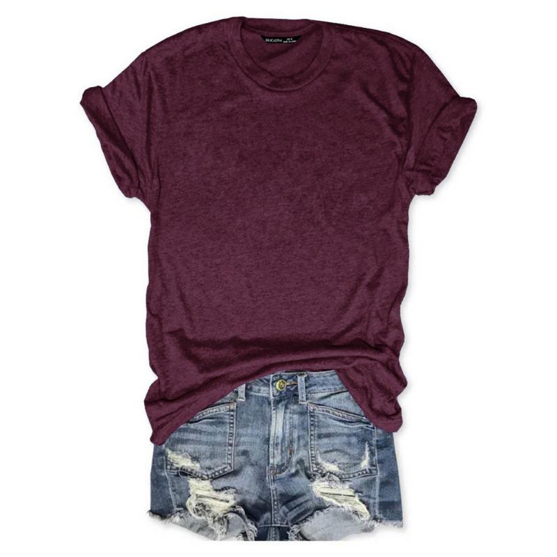 YYFS Dámská móda Ležérní Léto Jaro Jednobarevné halenky a košile s krátkým rukávem a výstřihem do O