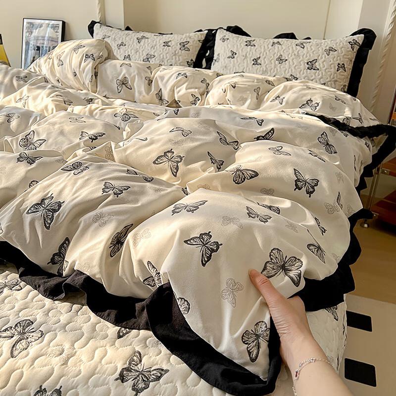 Lilang Hepburn Style Butterfly Ruffle Bedding Set