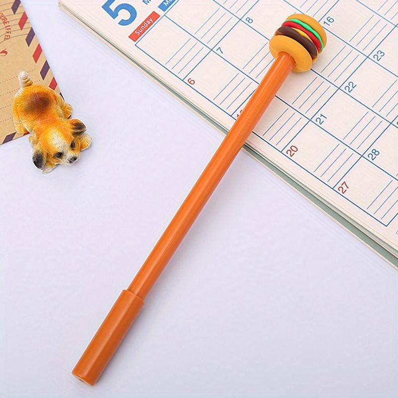 10pcs 0.5mm Pen Tip Creative Fries Cola Burger Ice Cream X Shape Gel Pen Fast Food Shape Cartoon Silicone Tip Gel Pen