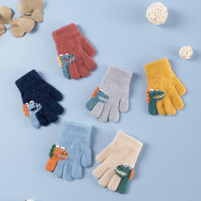 Xuehuaxiu Children's Gloves Cute Cartoon Finger Dinosaur Boys and Girls Baby Cold-proof Gloves Spot Wholesale