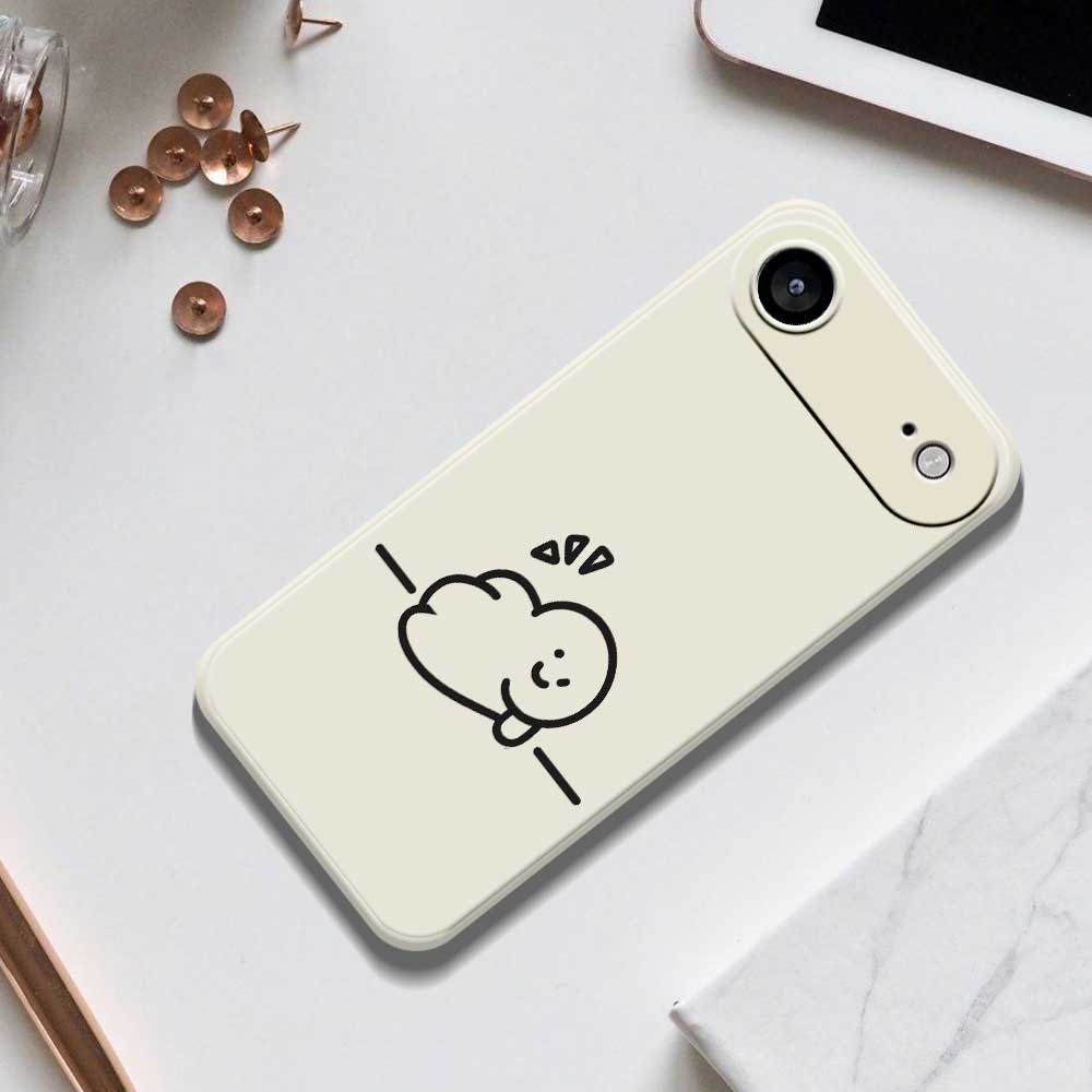 For iPhone 17 Air Case Stick Figure Pattern Printing Straight Edge TPU Phone Back Cover
