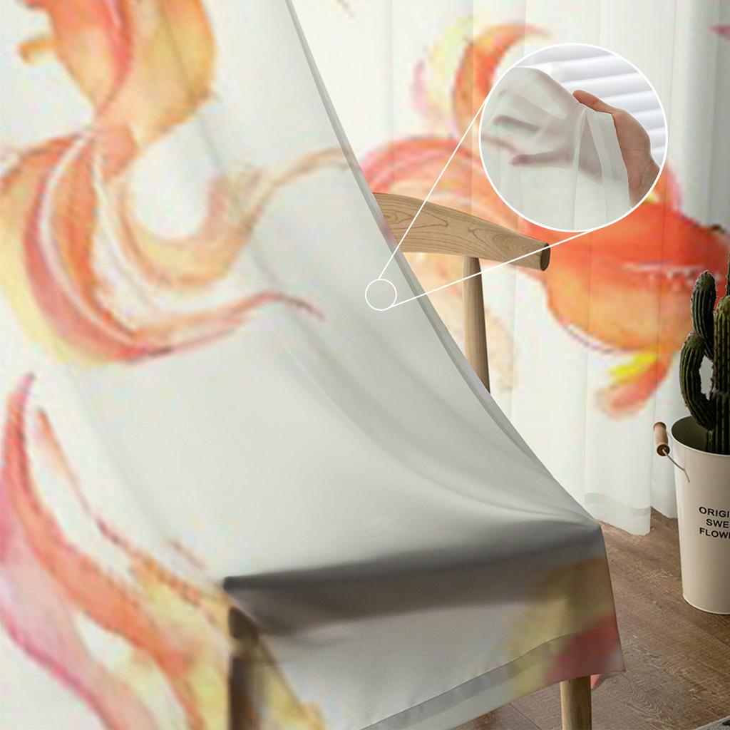 Goldfisch Tüllvorhänge für Wohnzimmer Transparenter Vorhang Schlafzimmer Schleier Organza Dekorative Fensterdekorationen