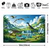 Lebendige Jura-Dinosaurier-Dschungel-Kulisse Wasserfall und Berglandschaft Hintergrundtuch für Partydekoration