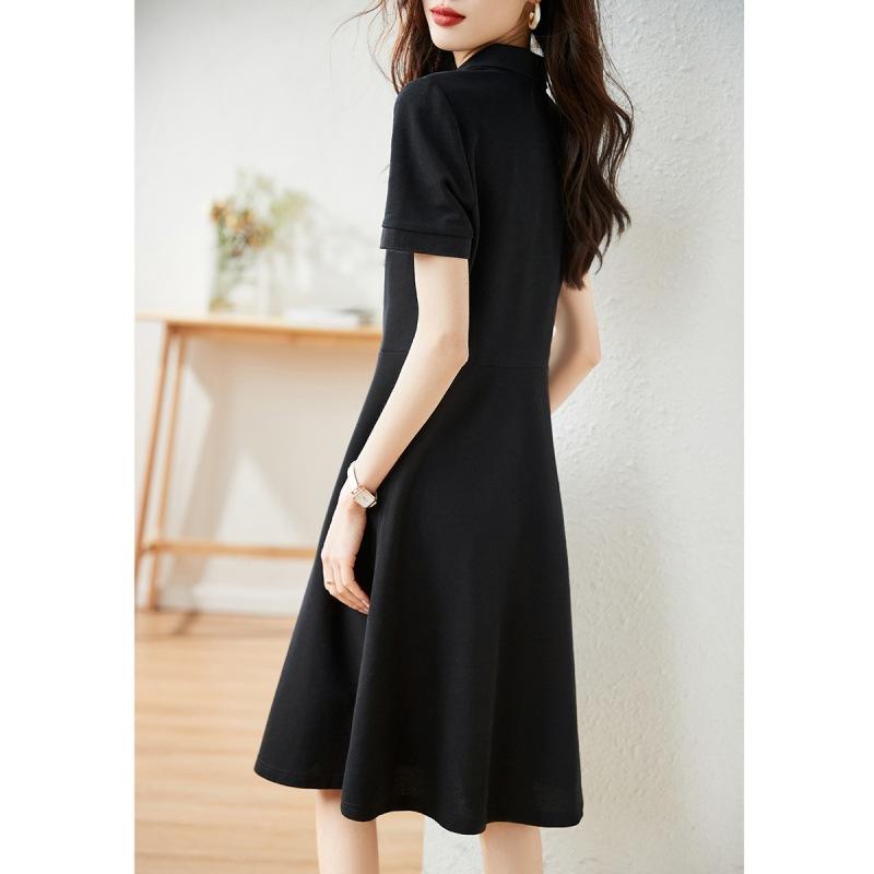 Rochie POLO Fustă Neagră Stil Camellia Hepburn Vară Nou Sport și Casual Slim Tricou Fustă