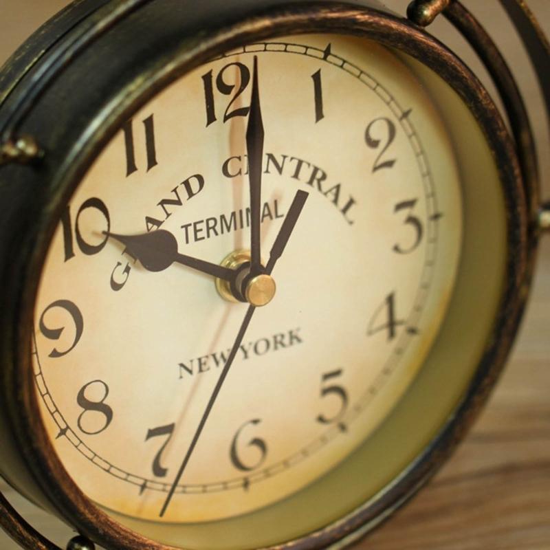 Antique Bicycle Alarm Clock Arabi Numeral Desk Clock Vintage Table Clock Home Office Bedroom Dormitory Decoration