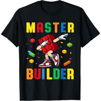 Tricou Dabbing Kids Master Builder Cărămizi de Construcție Blocuri Amuzant