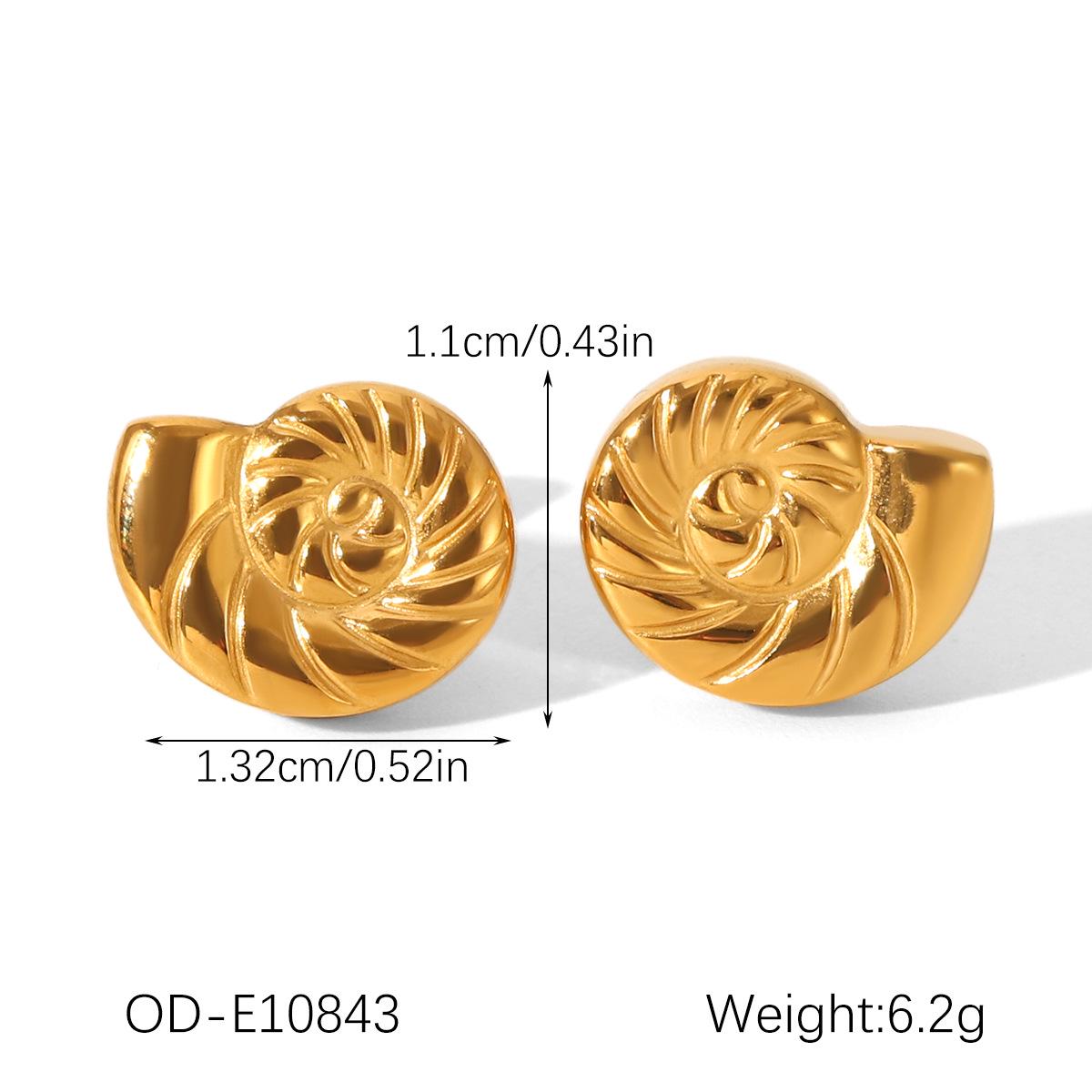 Преувеличенные Серьги-Ракушки из Нержавеющей Стали в Морском Стиле для Женщин - Высококачественные Титановые Серьги-Гвоздики с Резьбой