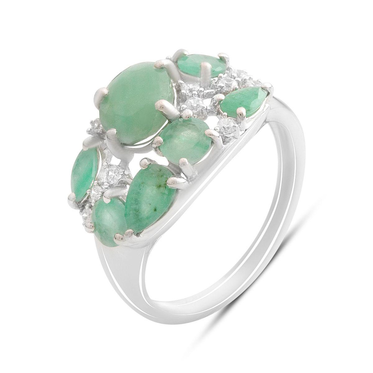 

Silver ring with natural emerald, cubic zirconia, product weight 3.76 gr (2181071) 18.5 смарагдовий