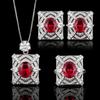 Earrings Necklaces Rings Jewelry Sets Colorful Red Corundum Fashionable High-end Women's Styles