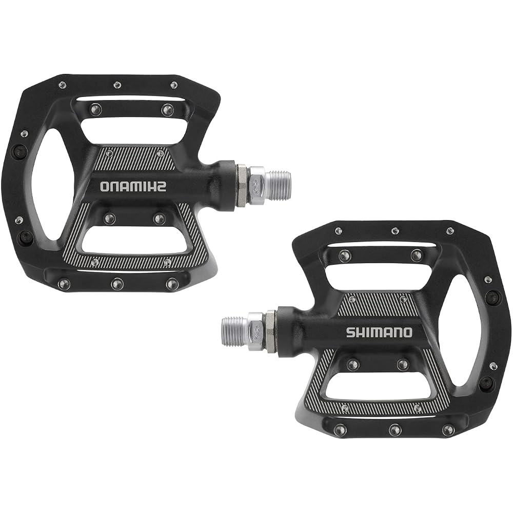 Shimano PD-GR500 Black Flat Pedals with Non-Slip Surface and Durable Design