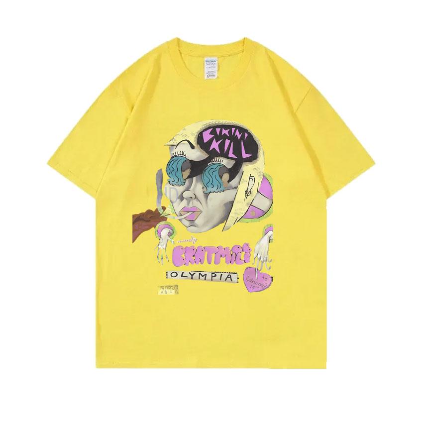 Punk Rock Band Bikini Kill Bratmobile Olympia Tour T Shirts Riot Grrrl Kathleen Hanna Tshirt Unisex Women Casual Oversized Tshirt