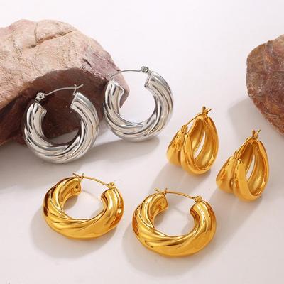 European & American Retro U-Shaped Geometric Spiral Ear Cuff Earrings