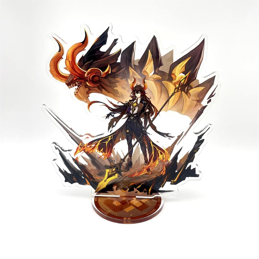 Anime Figure Genshin Impact Furina Arlecchino Xiao Yae Miko Yelan Acrylic Stand Model Board Desk Decor Standing Sign Fans Present