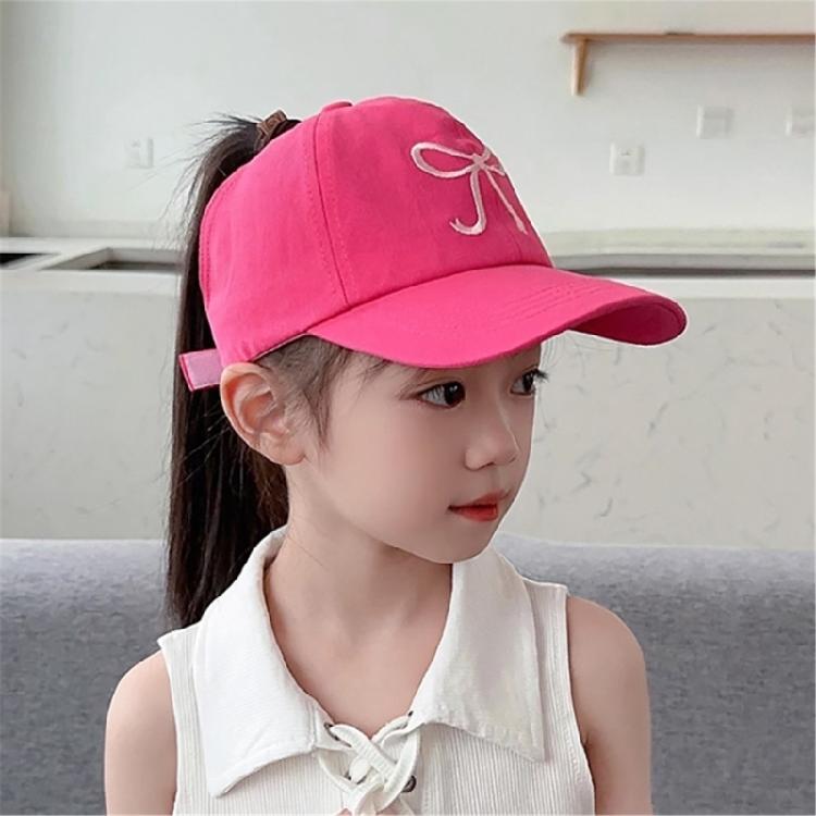 Kids Outdoor Sun Protection Hat Cotton Polyester Mix Adjustable Closure Bows Embellishment 5 Vibrant Colors