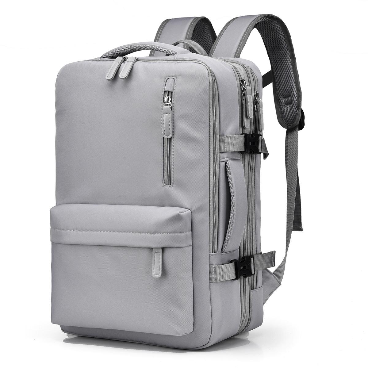 Macaron Color Expandable Backpack Large Capacity Lightweight Travel Backpack Multifunctional School Bag for Men and Women серый