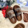 2025 new wool shoes women's winter wear soft-soled slippers lamb wool belt buckle velvet warm women's shoes