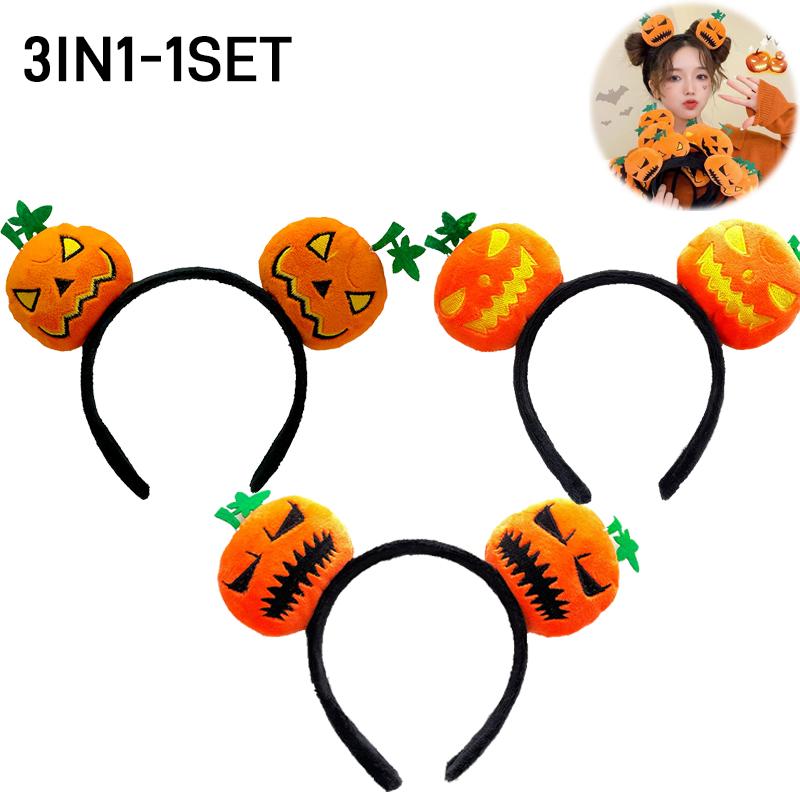 16PCS Halloween Spooky Pumpkin Hair Bands Quirky Cute Wash Face Headband Women 2025 Halloween Party Hairpin Decoration Headpiece