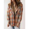 QICED Women's  Long Sleeve Hooded Collar Vintage Casual Autumn Winter Jackets & Coats Casual Chic