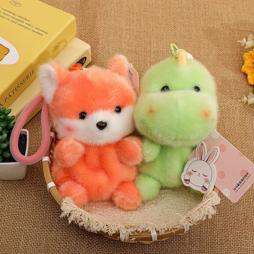 Cute Dinosaur Plush Toy With Cartoon Design And Keyring For Kids Gift