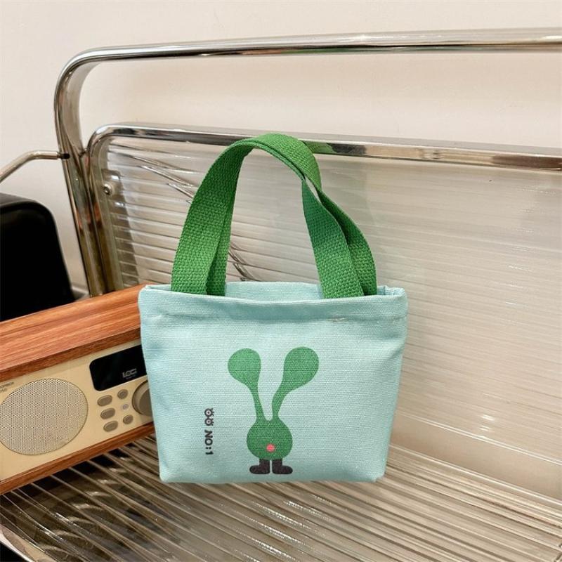 Canvas-Tasche Koreanischer Stil Kleine Taschen Damen-Handtasche Mini-Hand-Snack-Tasche Lunchtasche