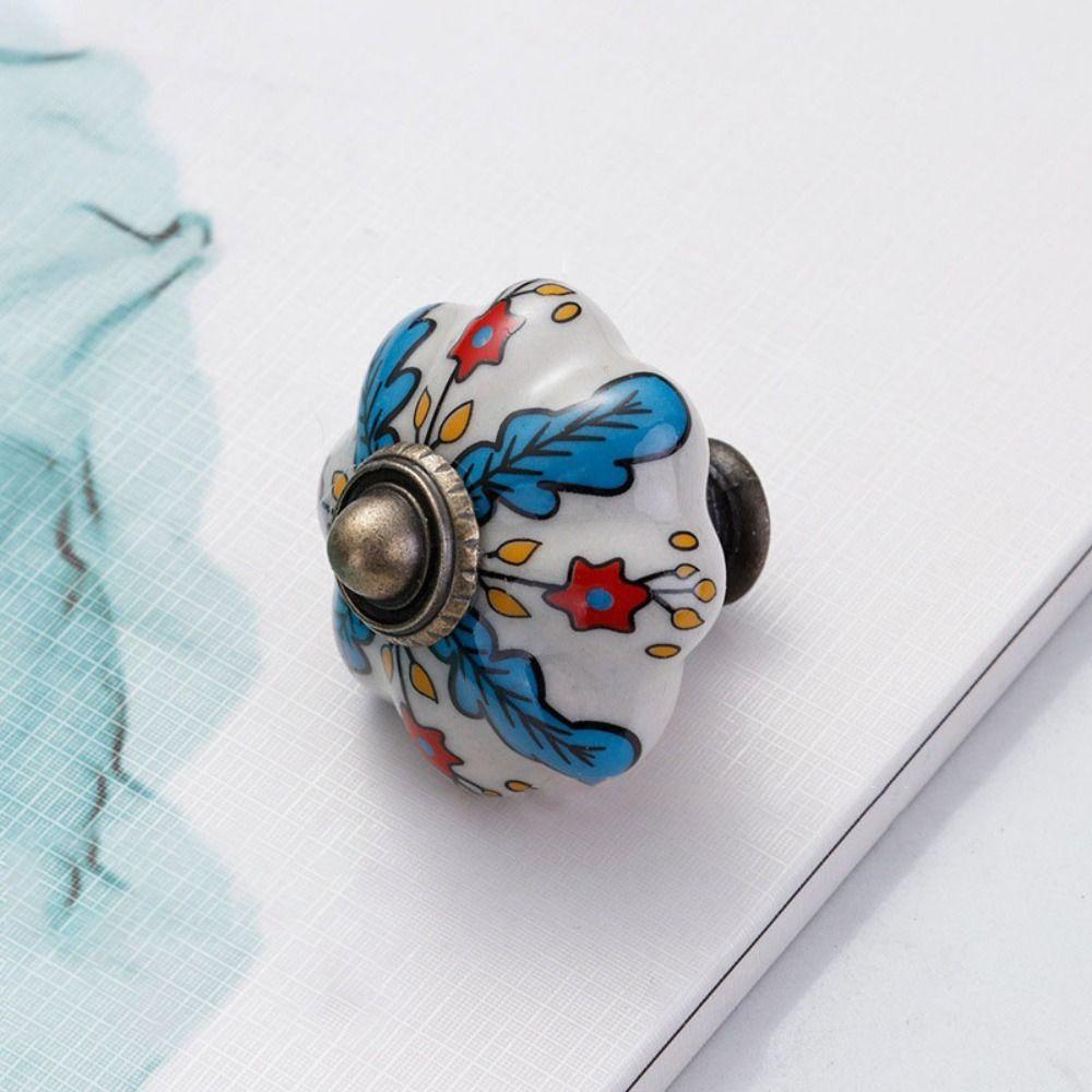 Single Hole Pumpkin Handle Multiple Colors Furniture Knob Durable Vintage Door Handle  Drawer
