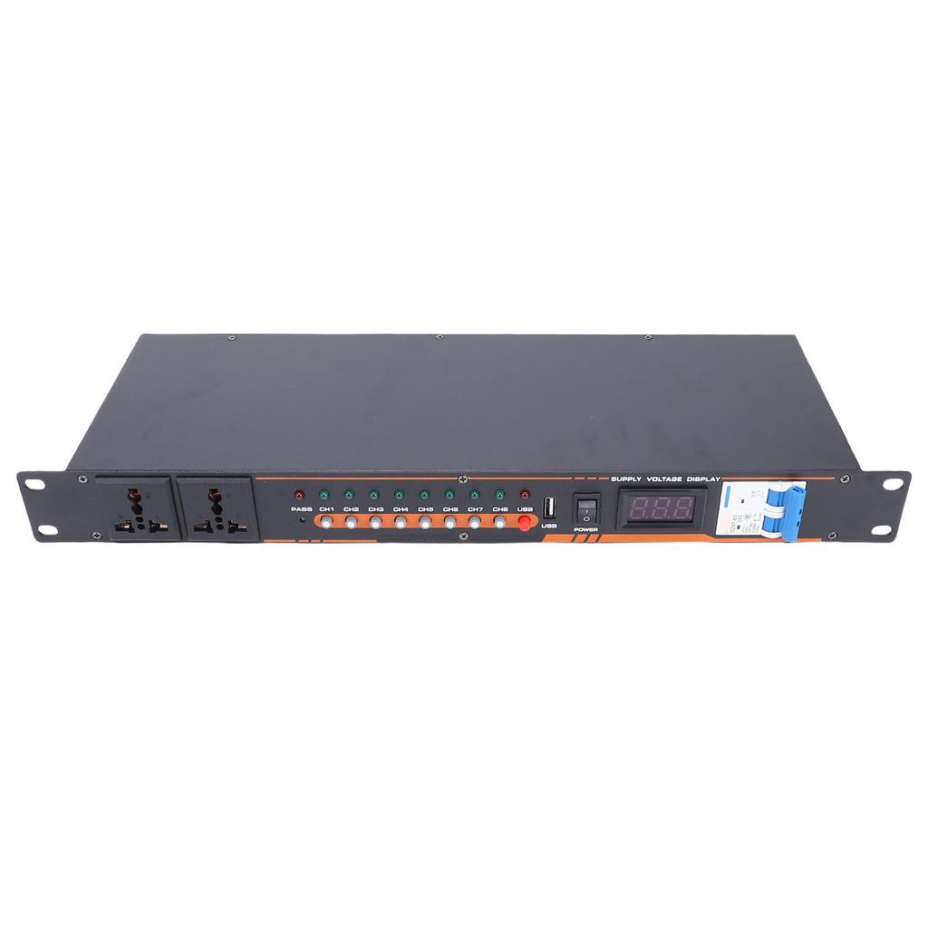 10 Outlet Power Sequencer High Power Audio Equipment Power Controller with Digital Voltage Display Independent Switch