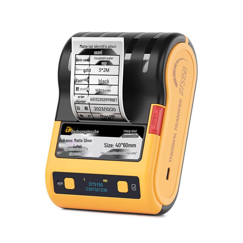 DeTung DT5150/DT5150P Series Portable Thermal Transfer Label Printer CN plug (adapter included)