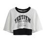 American Retro Letter Print Two-Piece: Short Sleeve T-shirt & Loose Cardigan for Women - Hot Girl Jazz Dance Style