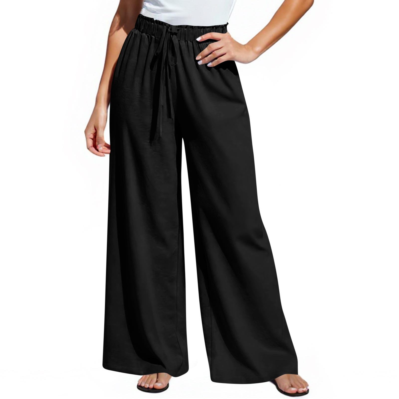 

Женские модные однотонные повседневные джинсы прямого кроя с карманами XL чёрный