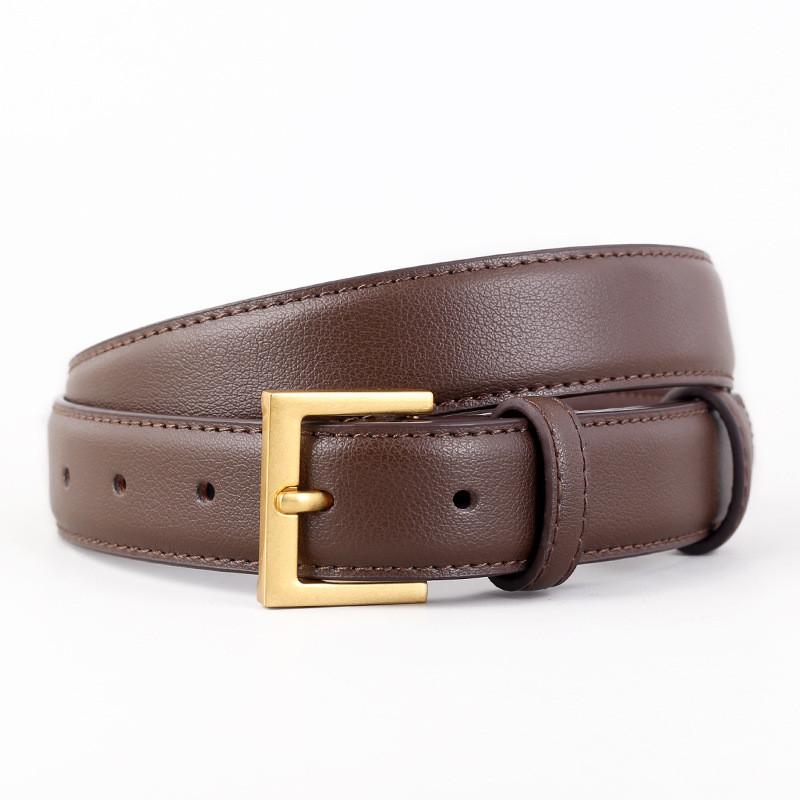 

Classic Leather Belt For Women With Silver Buckle And Retro Style Perfect For Casual And Business Outfits CoffeeGold