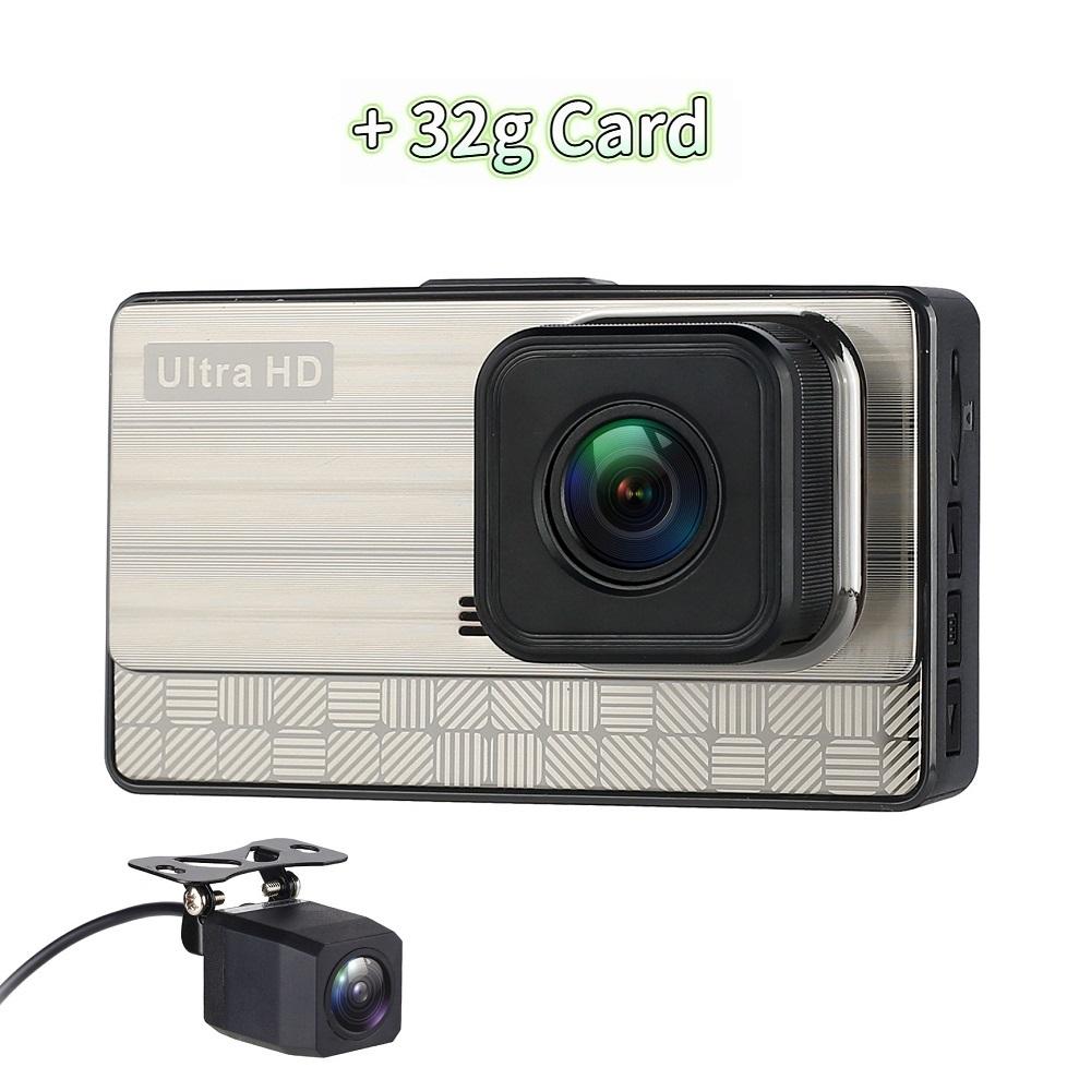 True 2K Dual Lens High-definition Night Vision 3-inch Recorder Dual Recording Car Reversing Image