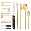 20Pcs Dinnerware Set Stainless Steel Tableware Mirror Dinner Gold Cutlery Set Steak Knife Fruit Fork Spoon Flatware Kitchen Set