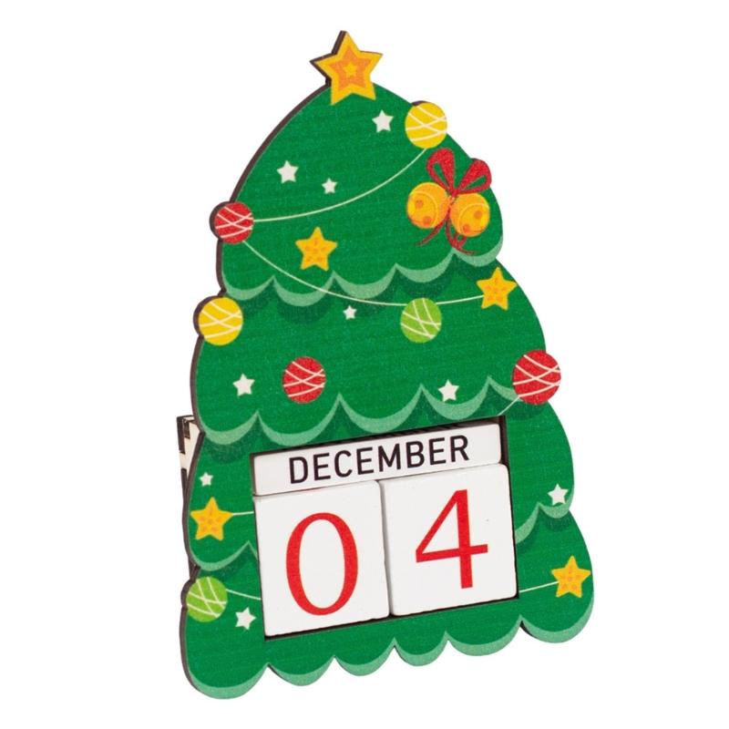 Christmas Calendar Wood Design Festival Table Decoration Countdown Calendar with Numbered Days