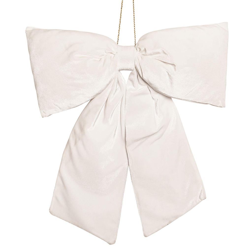 Velvet Bow Hanger 50x40cm White