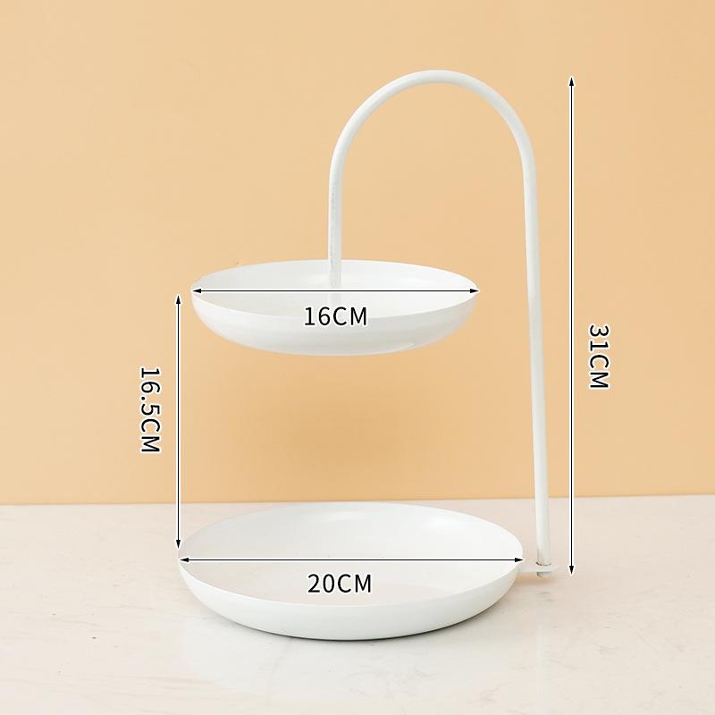 Nordischer leichter Luxusstil Doppelschichtige Obstschale Modernes Zuhause Wohnzimmer Snack-Obsttablett Mit beliebten kreativen Ideen