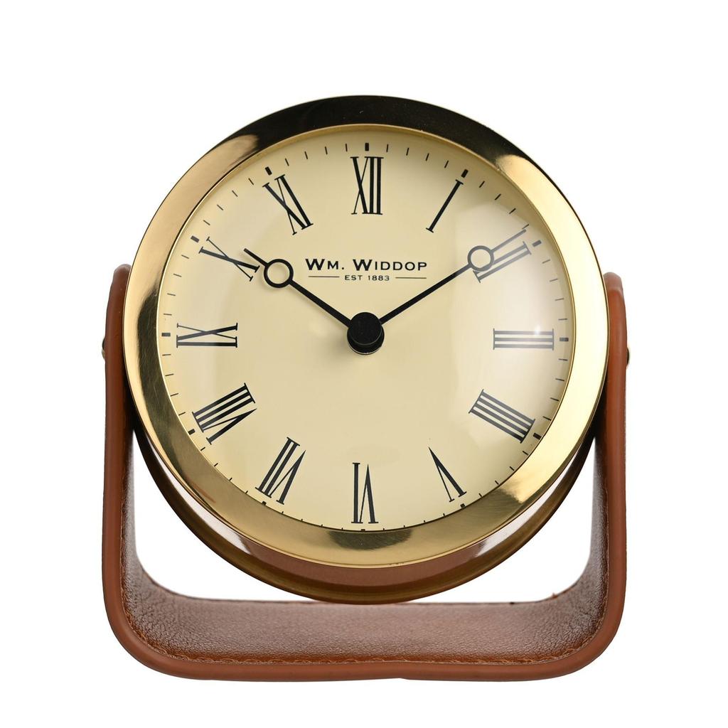 Wm.Widdop Gold Mantel Clock On Stand