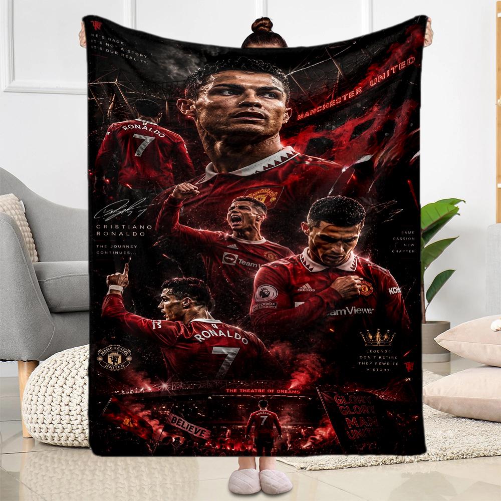 Cristiano Ronaldo Manchester Blanket Ultra-Soft Suitable for Office Chair Bedding Livingroom Four Seasons Universal Modern Style
