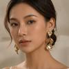 Zinc Zinc Alloy Acrylic Drop Earrings Sweet Dangle Earrings Petal Tassel Earrings Women Jewelry