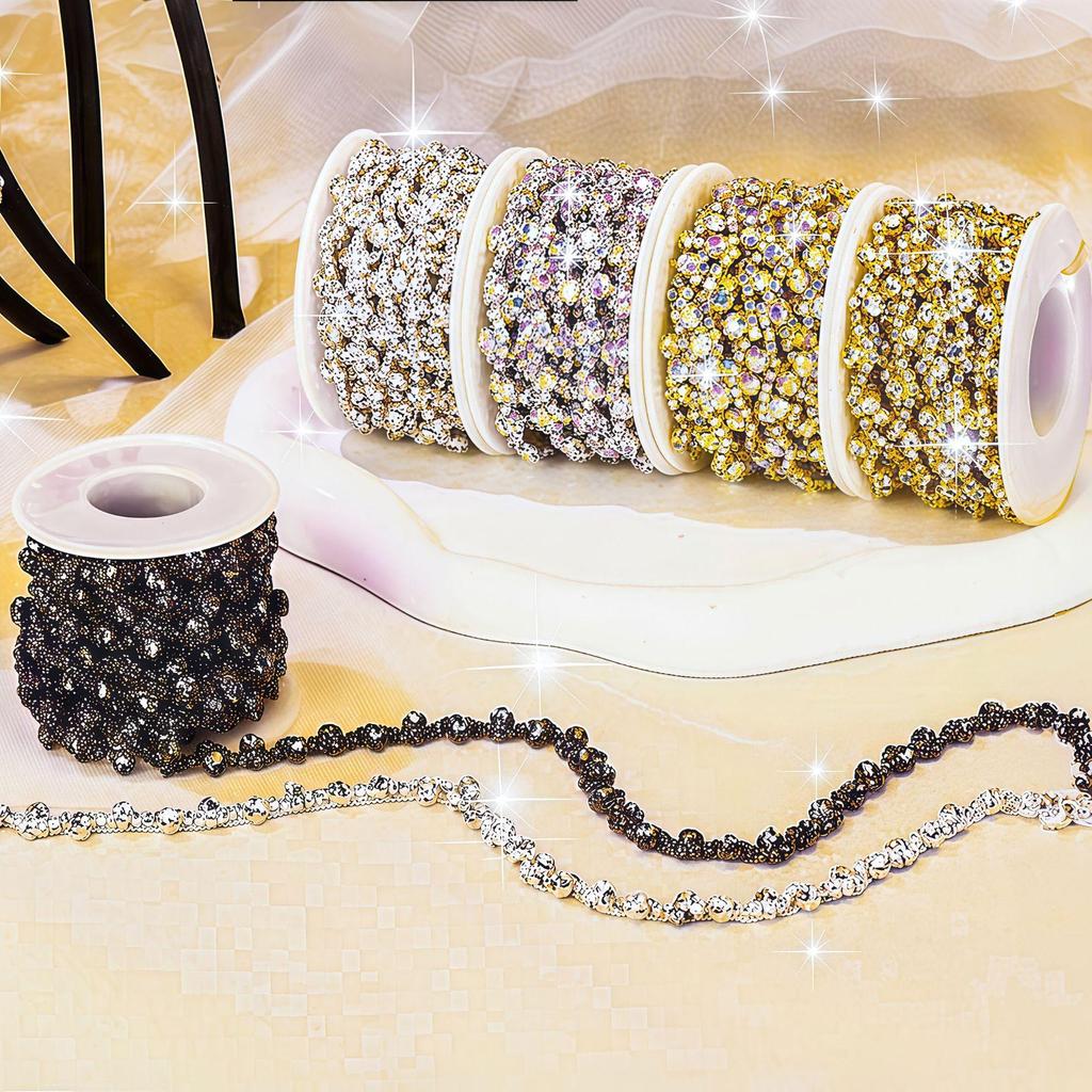 Catena a graffa a forma di S con strass colorati per nappe fai-da-te in vita e accessori decorativi per saldatura