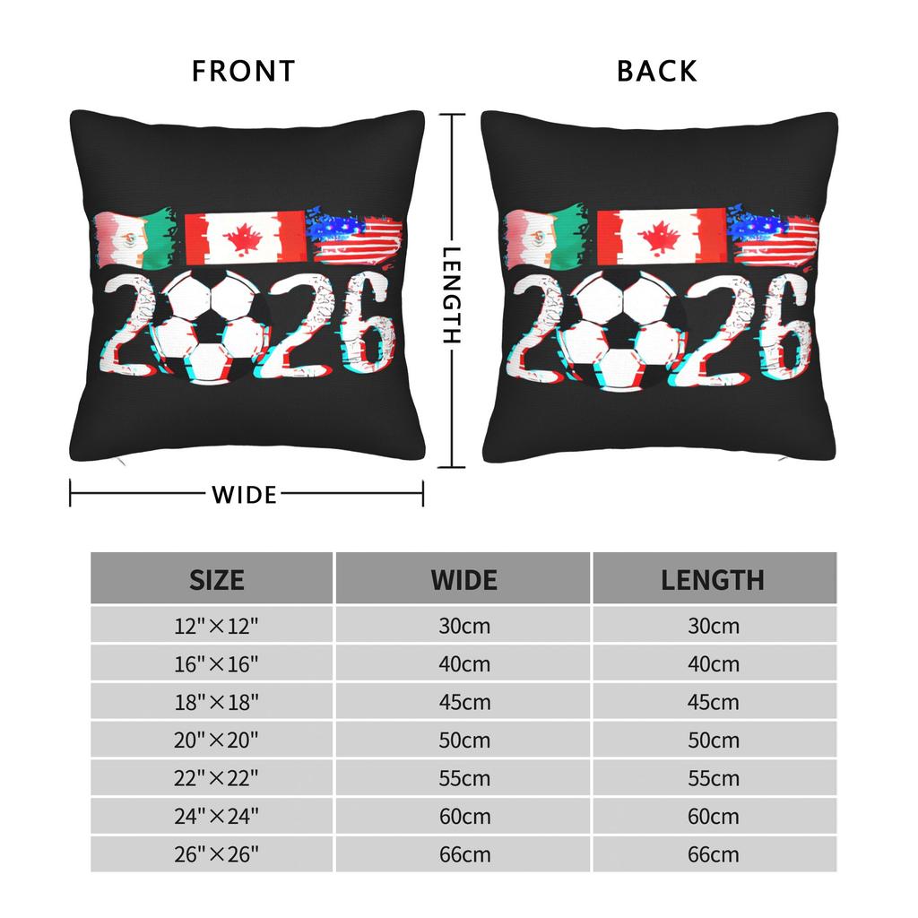Soccer Football WM 2026 Pillow Cover Funny Pillow Case For Sofa Car Home Decor Soft Pillowcases Gift