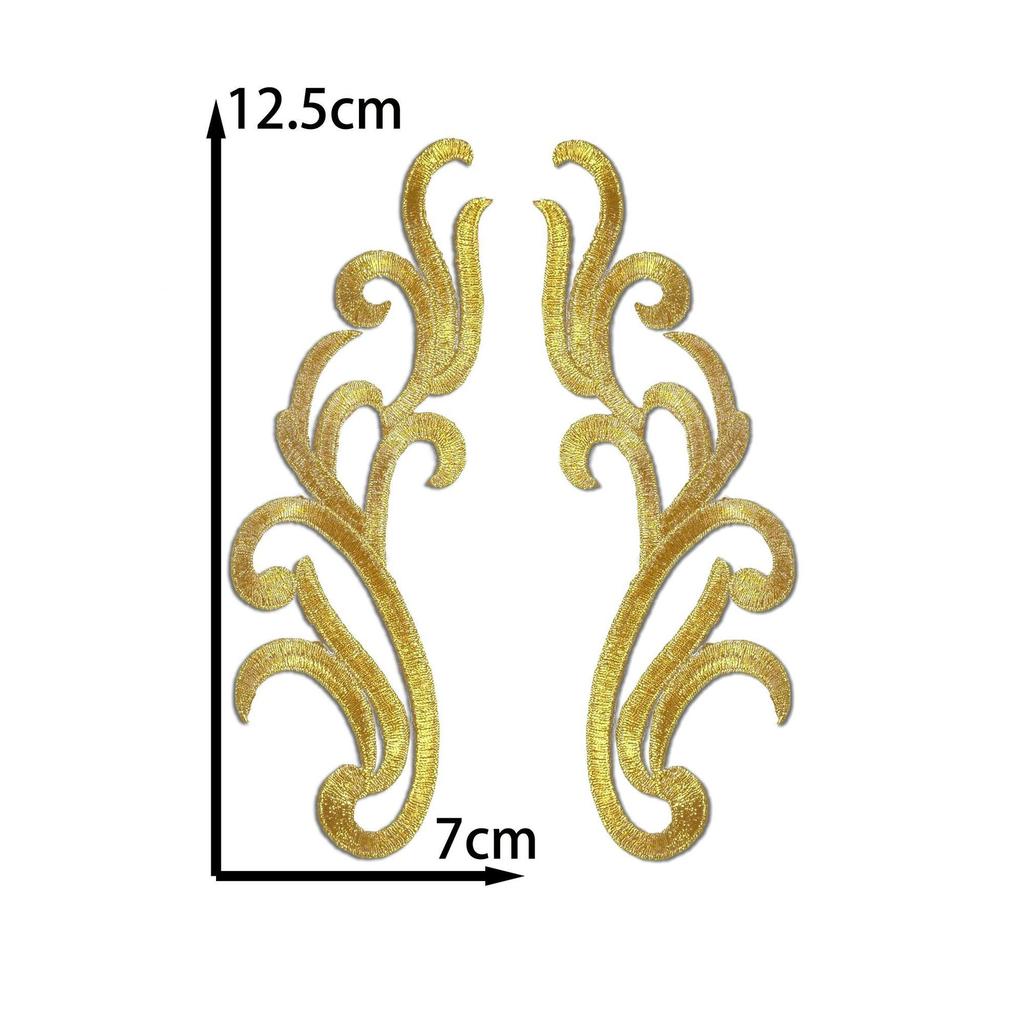 Gold And Silver Stage Ancient Costume Embroidery Performance Opera National Dress Decoration Cloth Sticker Pattern Diy Handmade Clothing Accessories