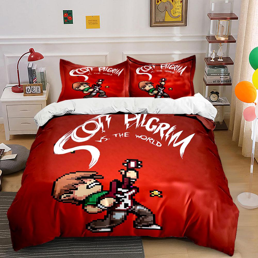 Scott Pilgrim Themed Bedding Set Bedding Duvet Cover Set Duvet Cover Pillowcases  (1 * Duvet Cover 2 * Pillowcases, without duvet insert) 135x200cm