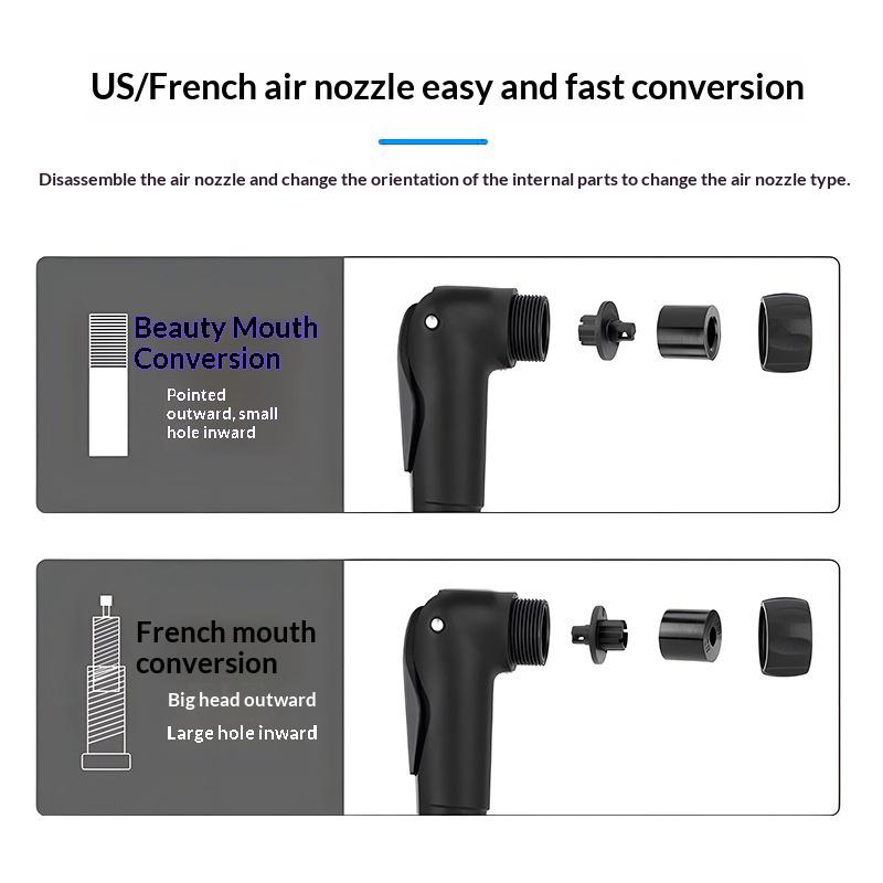 BENGGUO BG-1689 Portable Bike Pump Foldable Telescopic Mini Air Pump for Mountain Road Bike Tire Inflation High Pressure 130PSI