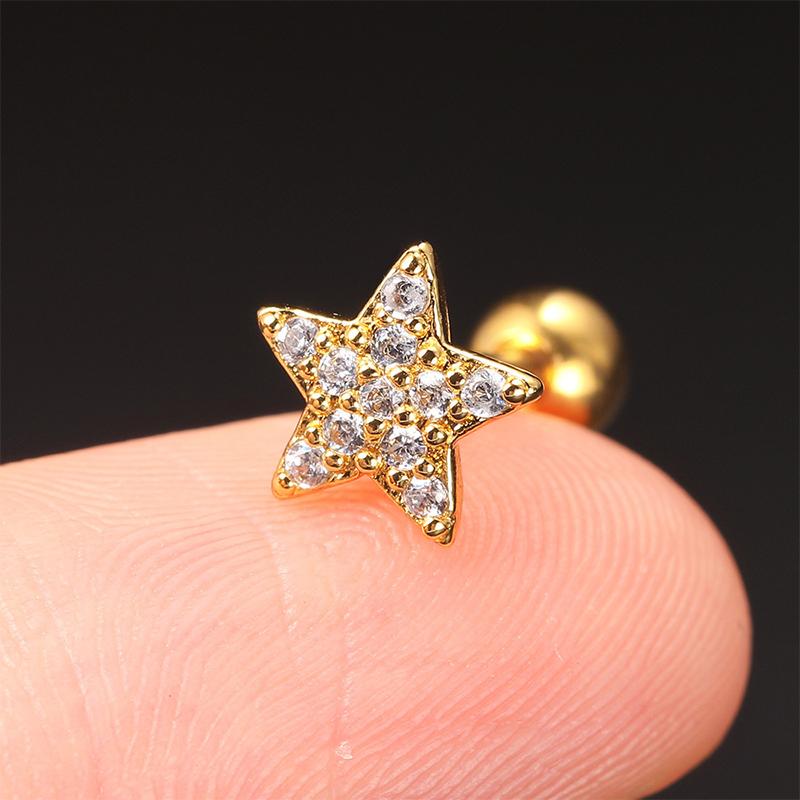 1 Stück Zirkon Ohrring für Damen Ohrknochen Nagel Knorpel Ohrring Spiral Stecker Ohrring Körperschmuck Geschenke