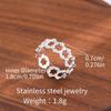 Stainless Steel Adjustable Open Ring - Colorfast Titanium Jewelry